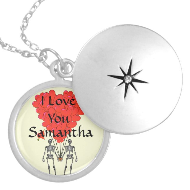 I love you personalized locket necklace (Front)