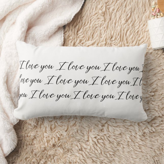 I Love You Personalized Lumbar Pillow (Blanket)