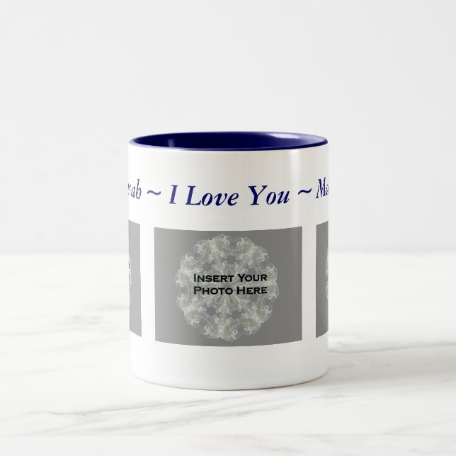 I Love You Personalized Photo Picture  Two-Tone Coffee Mug (Center)