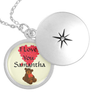 I love you personalized silver plated necklace