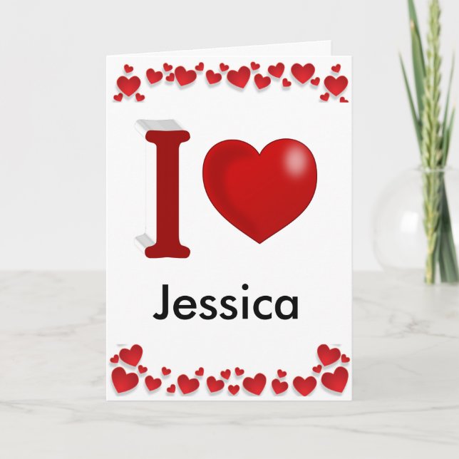 I Love You Personalized Valentines Day  Card (Front)