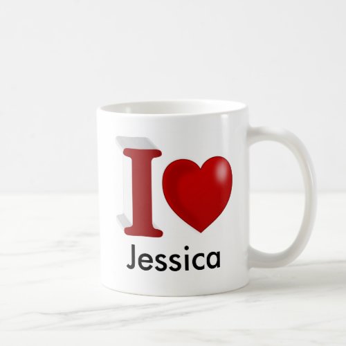 I Love You Personalized Valentines Day  Coffee Mug