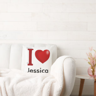 I Love You Personalized Valentines Day Throw Pillow
