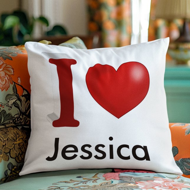 I Love You Personalized Valentines Day  Throw Pillow (Creator Uploaded)