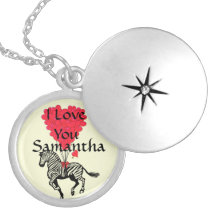 I love you personalized zebra