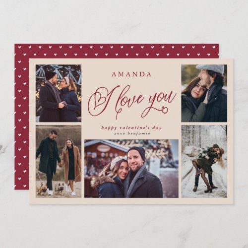 I Love You Photo Collage Valentines Day Holiday Card