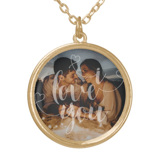 I Love You Photo Personalized Necklace (Front)