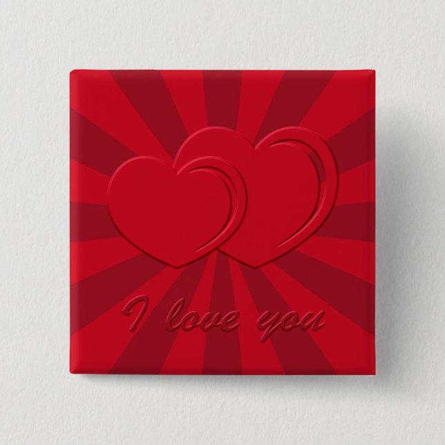 I love you pinback button (Front)