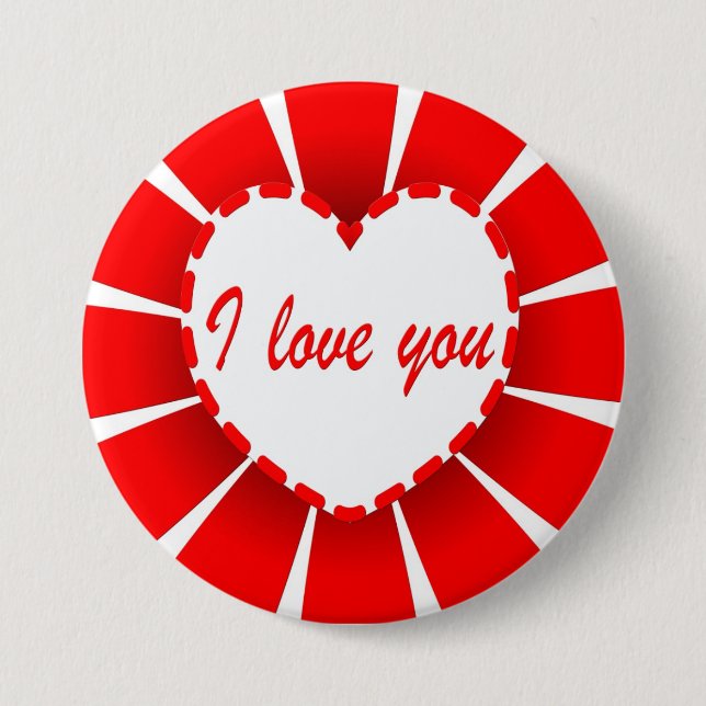 I love you pinback button (Front)