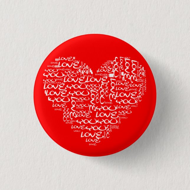 I love you pinback button (Front)