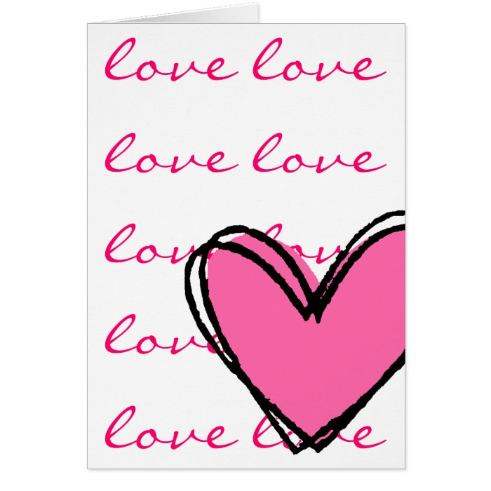 I Love You Pink Heart Greeting Card