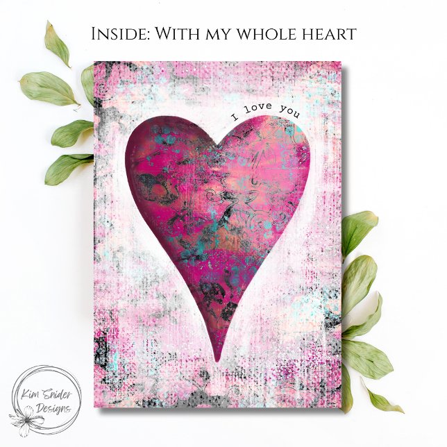 "I Love You" Pink Heart Love Card (Creator Uploaded)