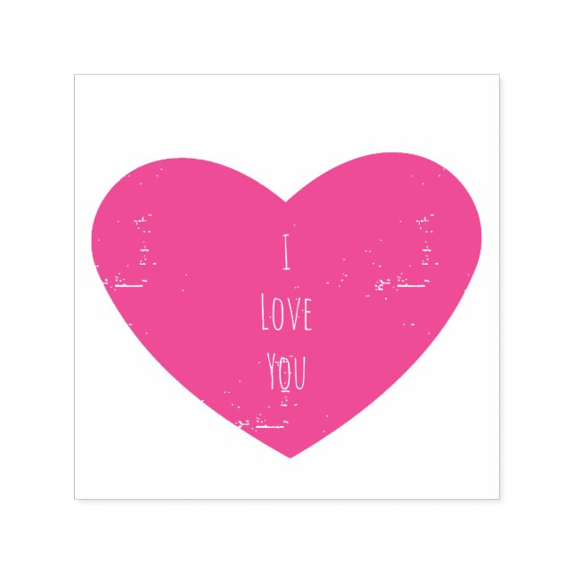 I love you pink personalized heart self-inking stamp (Design)