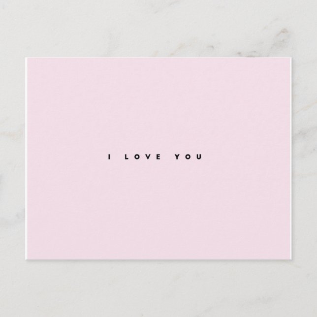 I Love You Pink Postcard (Front)