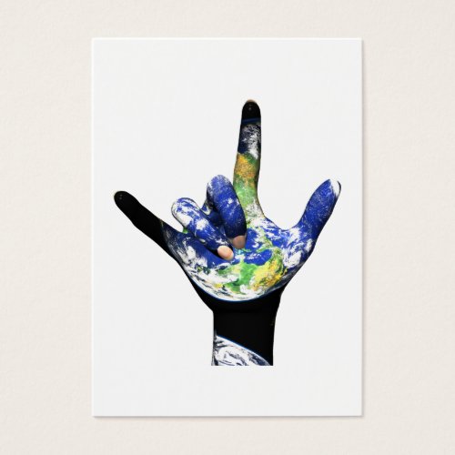 I Love You Planet Earth Profile Card Business Card Template