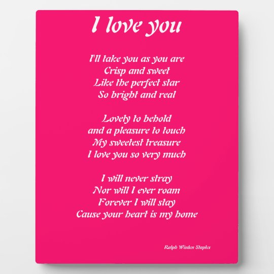 I love you poem plaque | Zazzle.com