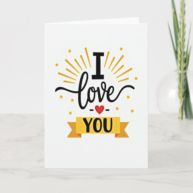 I Love You Polka Dot Card (Front)