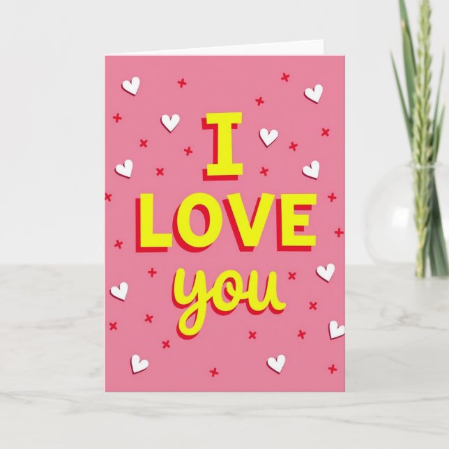 I Love You Pop Art Style Card (Front)