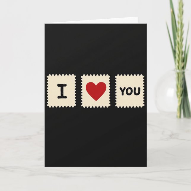 I Love You Postage Stamp Card (Front)
