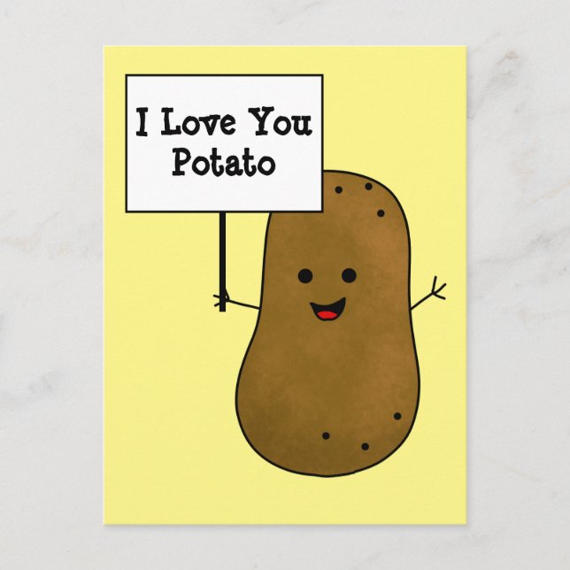 I Love You Potato Postcard (Front)