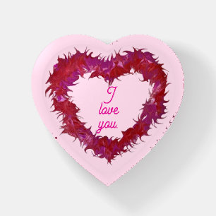 I love you, pretty wispy heart paper weights