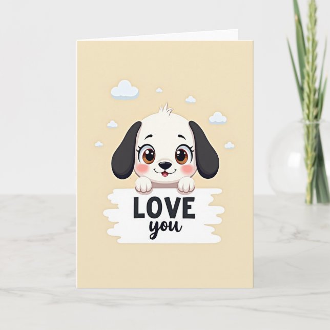 I Love You Puppy Card (Front)