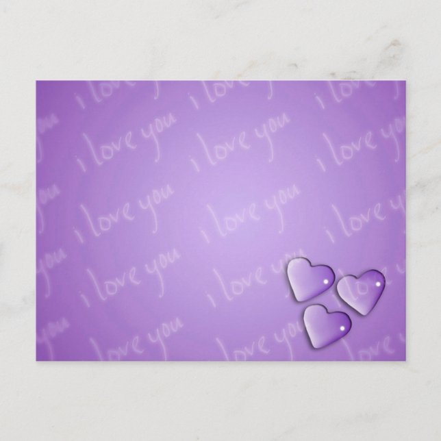I Love You Purple Postcard (Front)