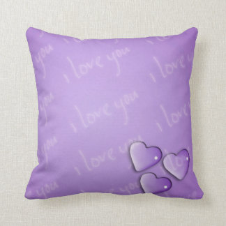 I Love You Purple Throw Pillow