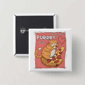 I Love You Purrry Much Funny Cat Lover Gift  Button