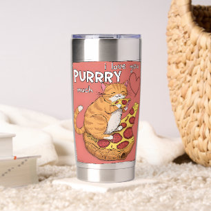 I Love You Purrry Much Funny Cat Lover Gift Insulated Tumbler