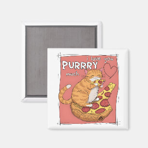 I Love You Purrry Much Funny Cat Lover Gift Magnet