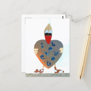 I Love You Quote Big Landscape Heart Duck Postcard