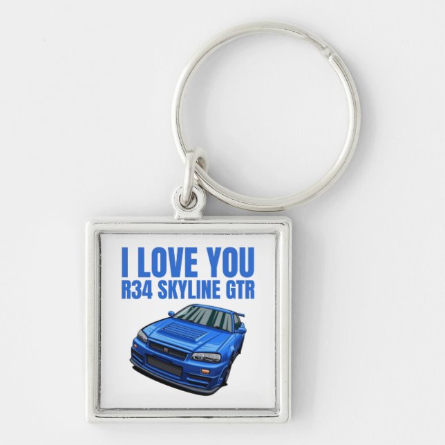 I Love you R34 Skyline GTR  Keychain (Front)