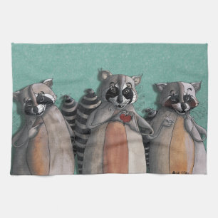 I love you raccoons towel