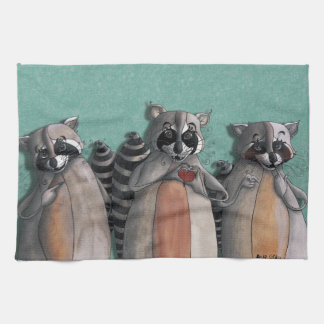 I love you raccoons towel
