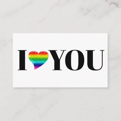 I Love You rainbow gradient heart typography Enclosure Card