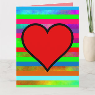 I LOVE YOU RAINBOW HEART BIG CARD