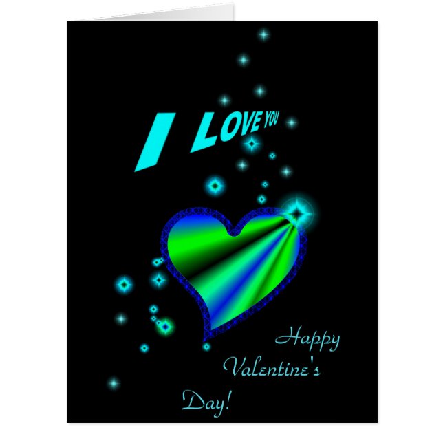 I Love You , Rainbow Heart with Stars (Front)