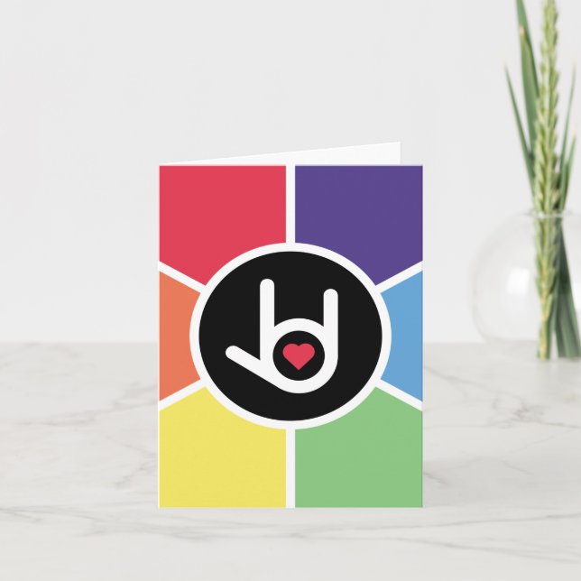 I Love You, Rainbow Holiday Card (Front)