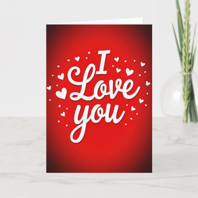 I Love You Raised Hearts Card (Front)