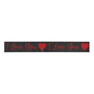 I Love You Red Glitter Valentine's Grosgrain Ribbon