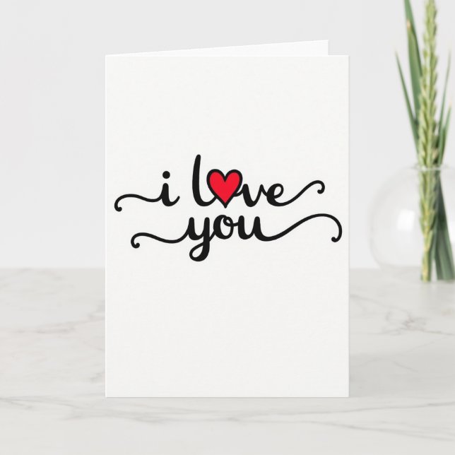 I Love You Red Heart Card (Front)