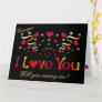 I LOVE YOU Red Heart Gold Black Marriage Proposal Card