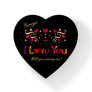 I LOVE YOU Red Heart Gold Black Marriage Proposal Paperweight