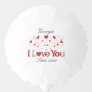 I LOVE YOU Red Heart Gold Ribbon Vintage Valentine Balloon