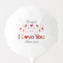 I LOVE YOU Red Heart Gold Ribbon Vintage Valentine Balloon