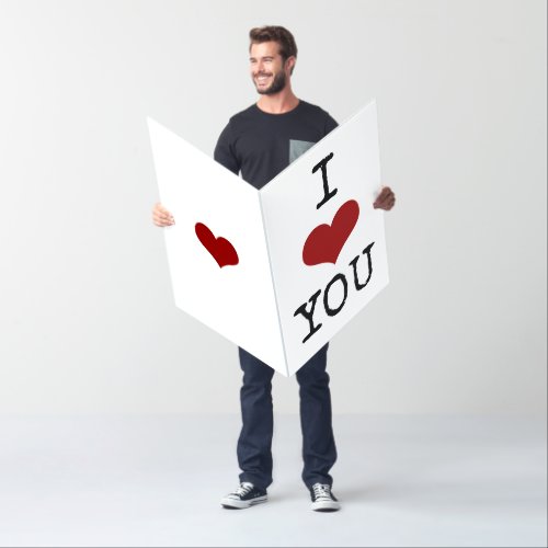 I Love You Red Heart Romantic Valentine Card