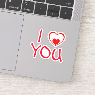 I love you red heart sticker