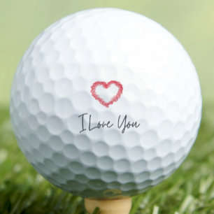 I Love You Red Heart Valentines Day For Boyfriend Golf Balls