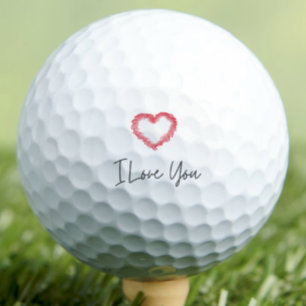 I Love You Red Heart Valentines Day For Husband Golf Balls